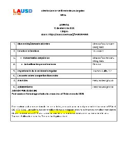SSC AGENDA IN SPANISH